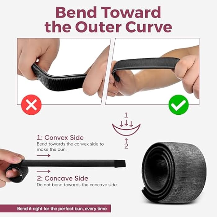 Andlane Women's Hair Bun Maker French Twist Hair Fold Wrap Snap by Andlane (1 Black, 1 Brown) - Image 2